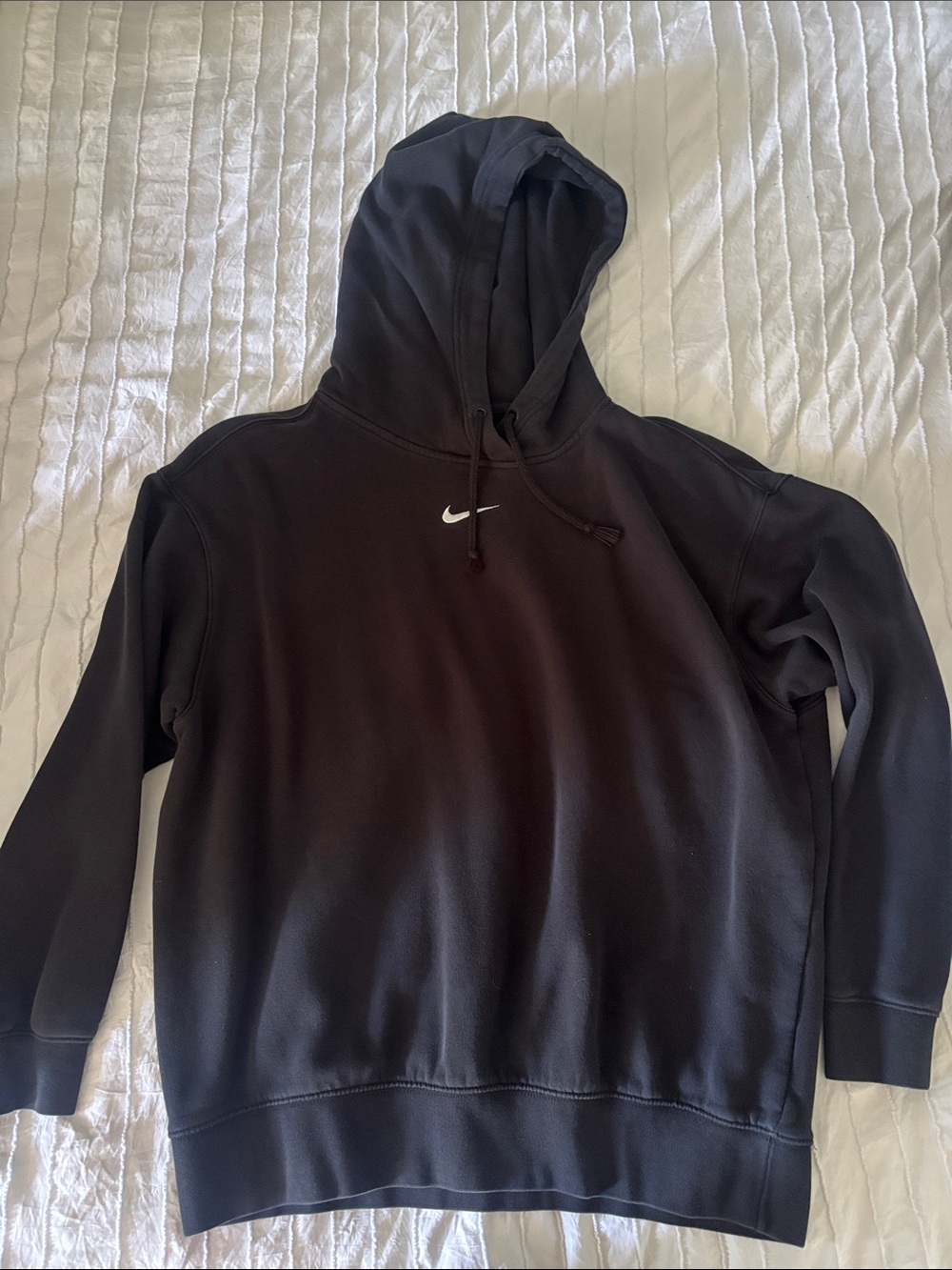 Nike Black Hoodie with White Swoosh Logo